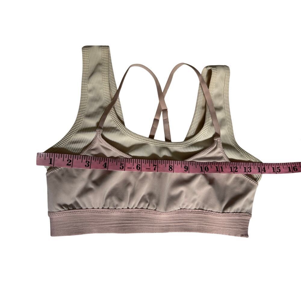 Free People M Cross back design layered pink & cream activewear - Picture 7 of 9
